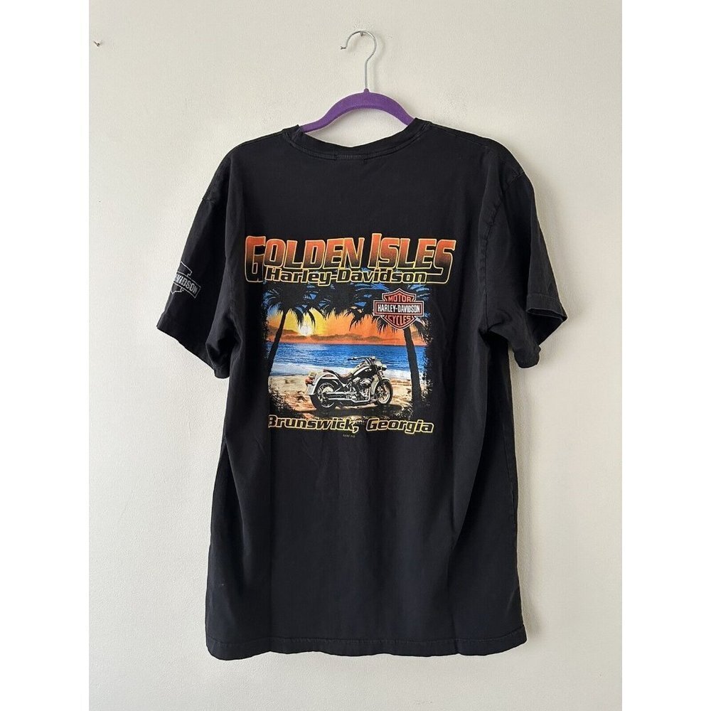 Harley Davidson Motorcycles Parts & Service Brunswick Georgia T Shirt Black XL